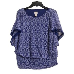 Chico’s Size 1 Blue Sheer Shirt